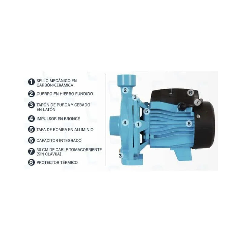 Bomba de Agua Centrífuga Serie CFB de 0.5 a 1 Hp, Aqua Pak