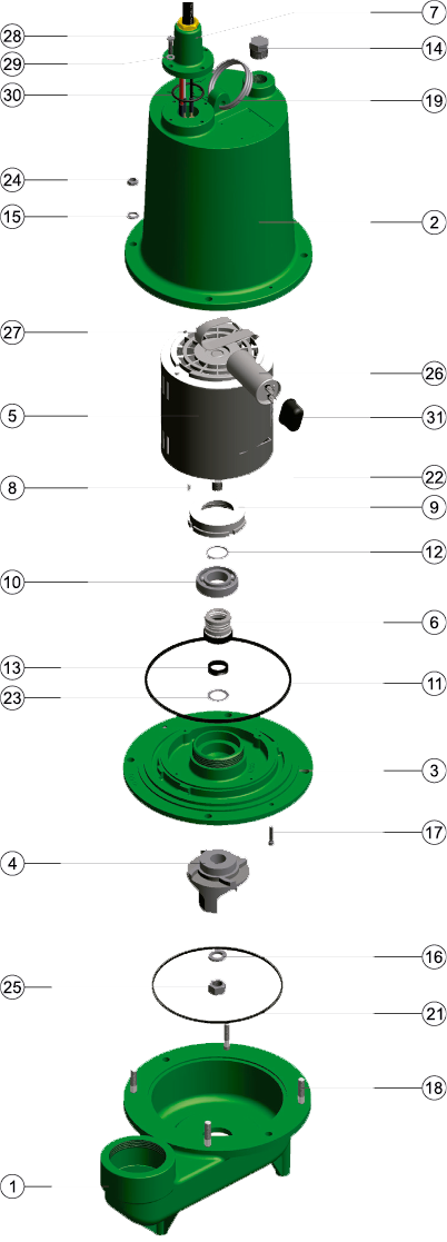 Bomba de Agua Residuales con Motor Eléctrico 1.750 RPM Modelo NE 3 de 2 a 3 Hp, Barnes