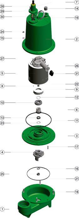 Bomba de Agua Residuales con Motor Eléctrico 1.750 RPM Modelo NE 3 de 2 a 3 Hp, Barnes