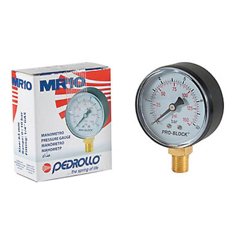 Manómetro de Conexión Lateral de 1/4", Pedrollo
