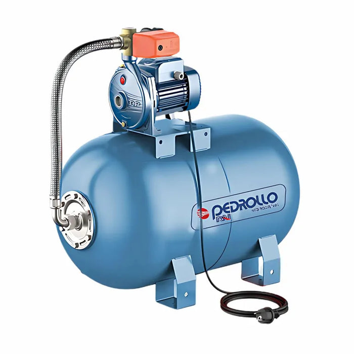 Equipo Hidroneumático con Bomba Centrífuga de 0.85 a 3 Hp con Tanque Hidroneumático Horizontal de 50 a 200 Litros, Pedrollo
